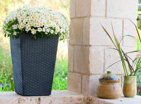 Rattan planter S - grafit