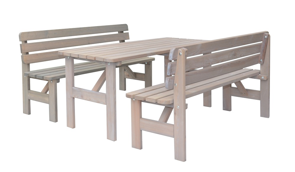 VIKING zahradní stůl dřevěný ŠEDÝ - 150 cm