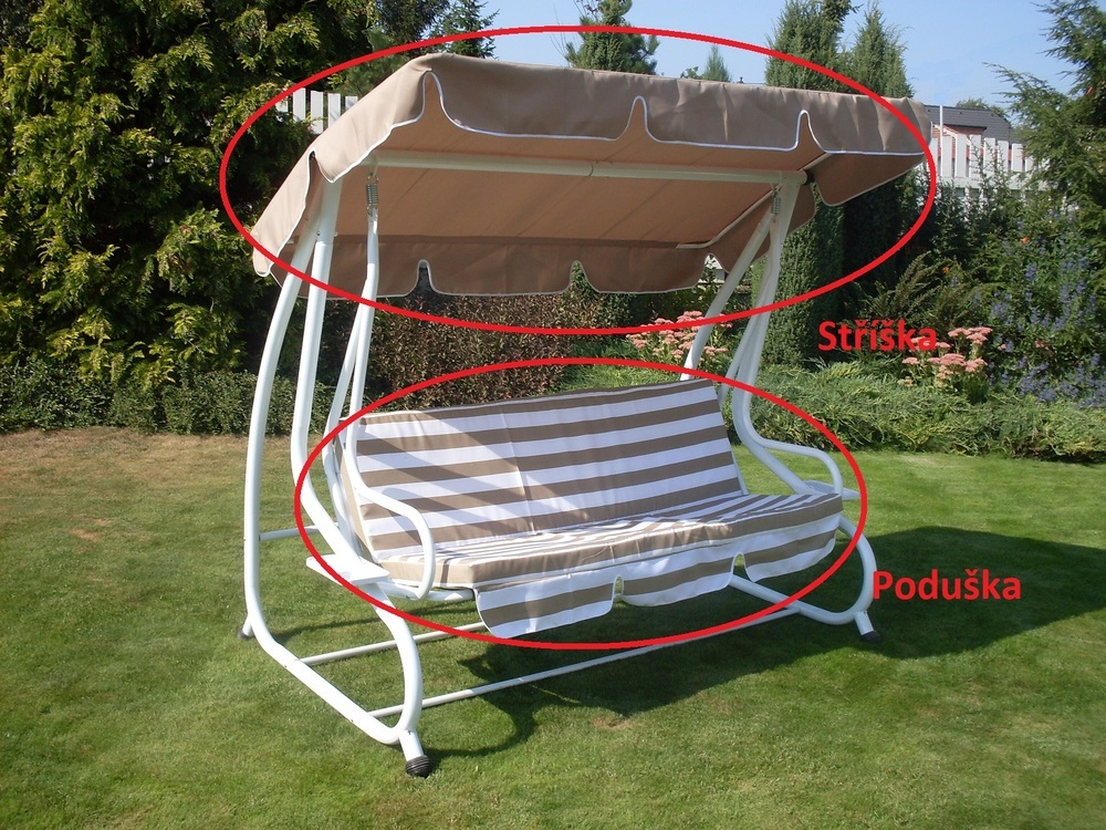 Strieška+podušky k hojdačke De Luxe béžová