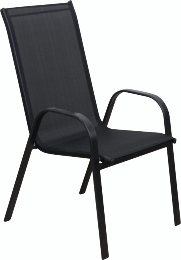 Záhradné kreslo XT1012C kovové - čierna textília