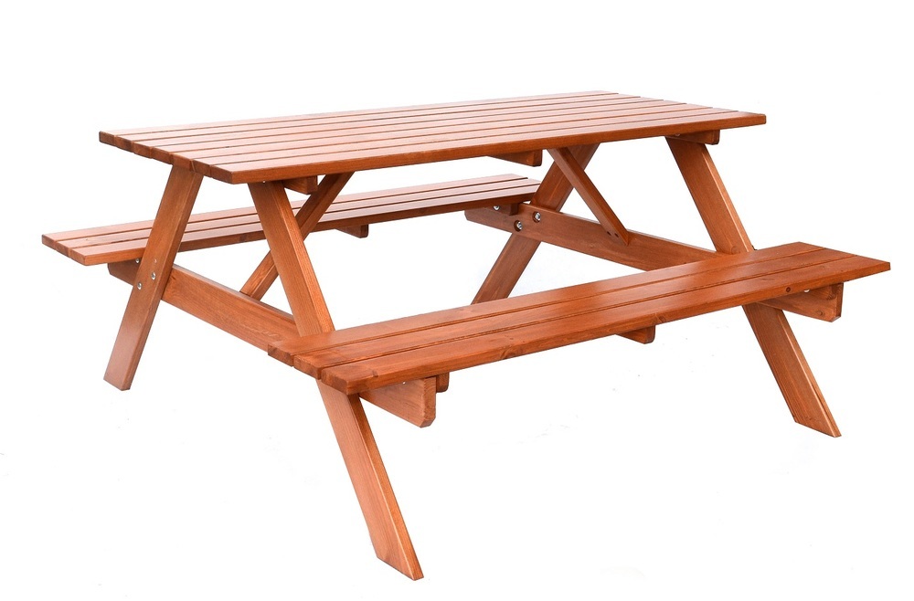 PIKNIK zahradní set dřevěný - 160 cm - lakovaný