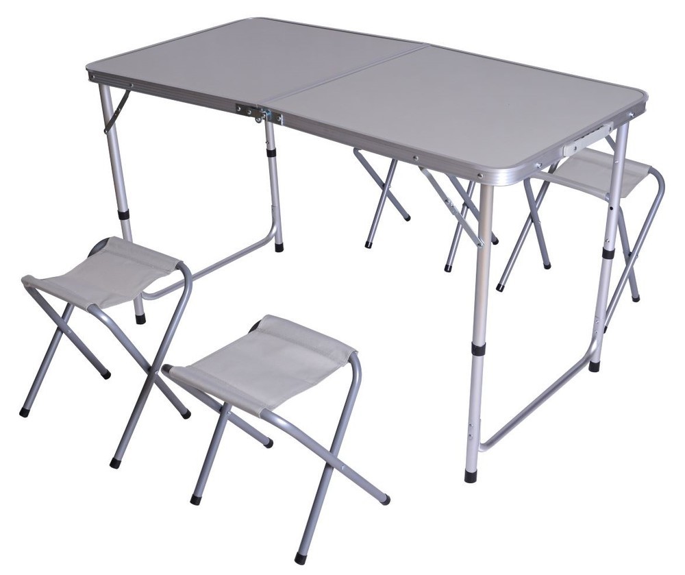 Campingový SET - stôl 120x60cm+4 stoličky