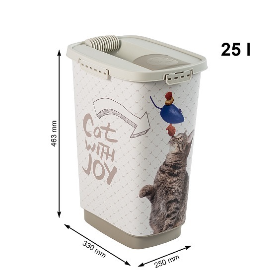 4001910534 Kontejner na krmivo CODY 25L / 10kg  CAT WITH JOY / kočka