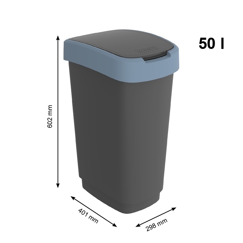 TWIST odpadkový koš 50L - modrá